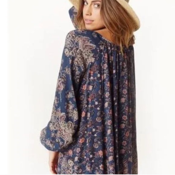 Free People Boho Lucky Loose Swing Mini Dress, Size M - Picture 5 of 16